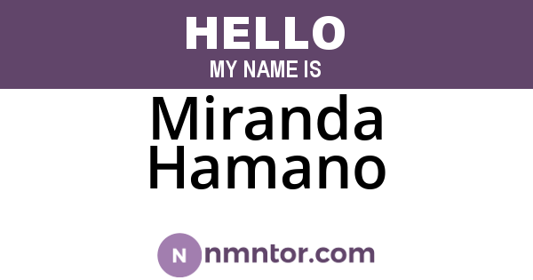 Miranda Hamano
