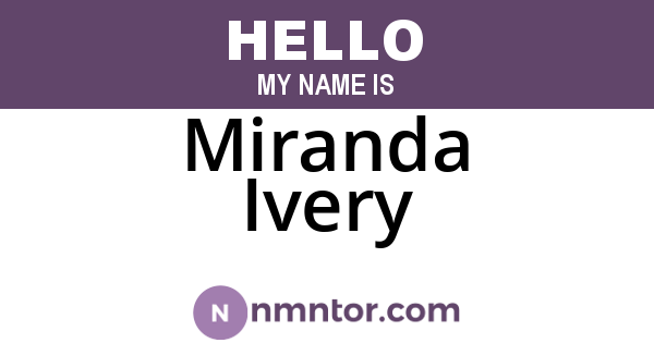 Miranda Ivery
