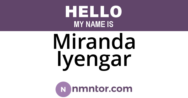 Miranda Iyengar