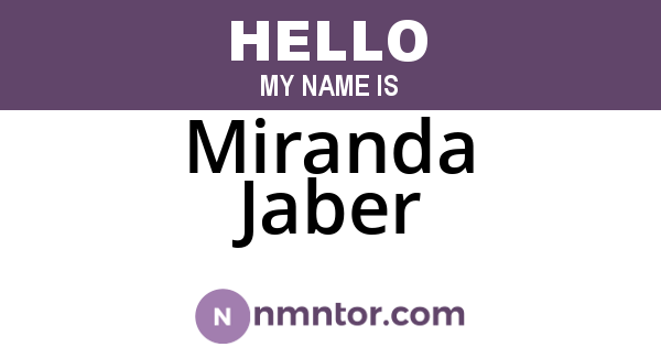 Miranda Jaber