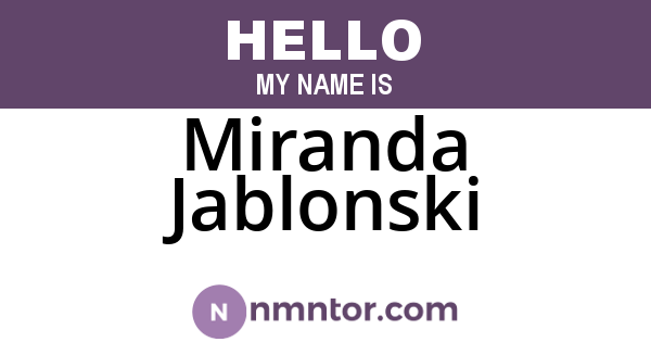 Miranda Jablonski