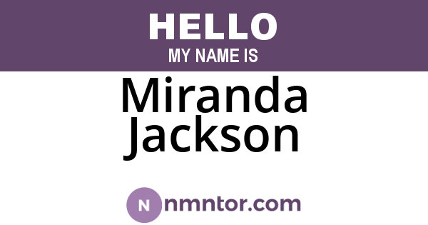 Miranda Jackson