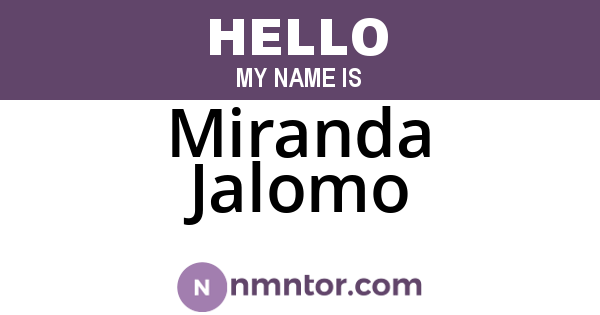 Miranda Jalomo