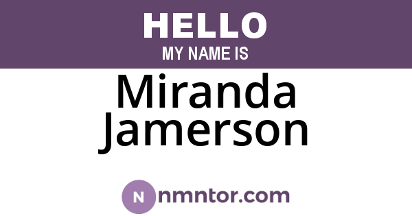Miranda Jamerson