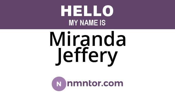 Miranda Jeffery