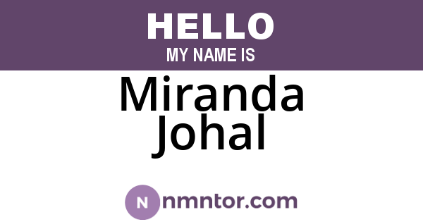 Miranda Johal