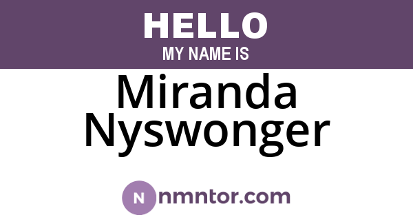 Miranda Nyswonger