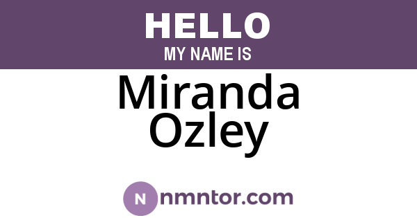 Miranda Ozley