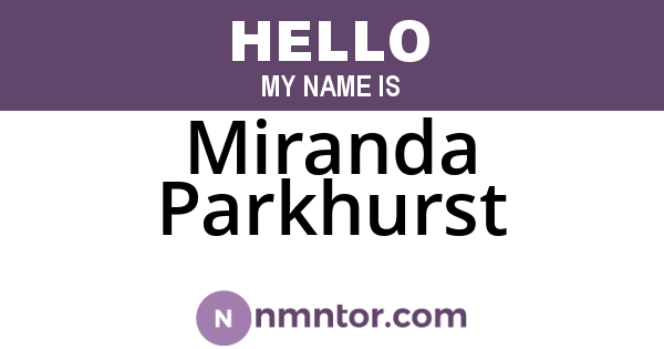 Miranda Parkhurst