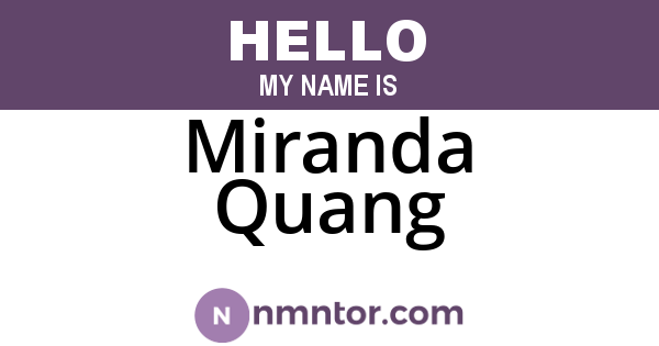 Miranda Quang