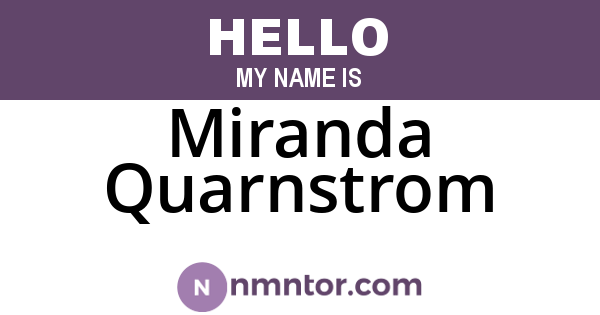 Miranda Quarnstrom