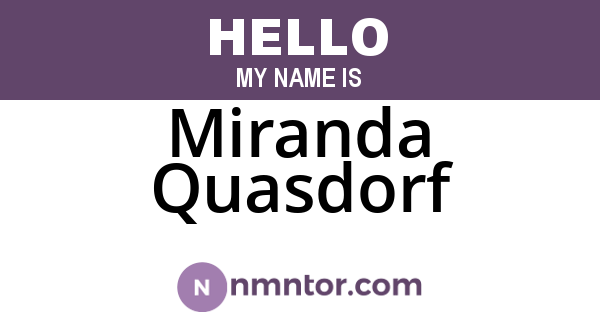 Miranda Quasdorf