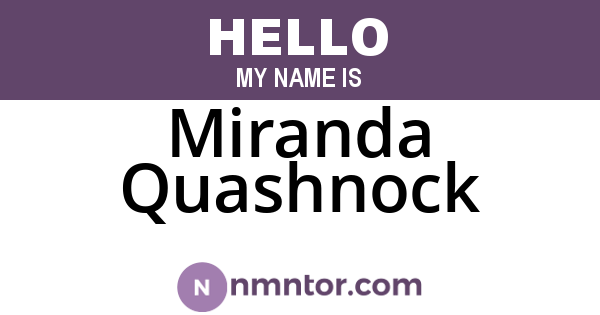 Miranda Quashnock