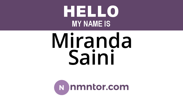 Miranda Saini