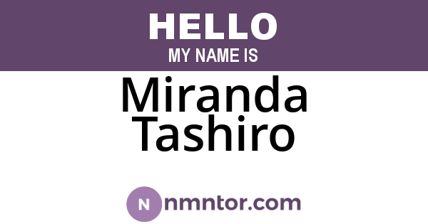 Miranda Tashiro