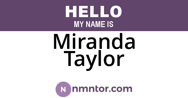 Miranda Taylor