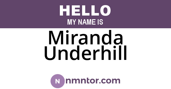 Miranda Underhill
