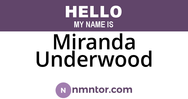 Miranda Underwood