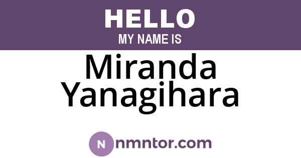 Miranda Yanagihara