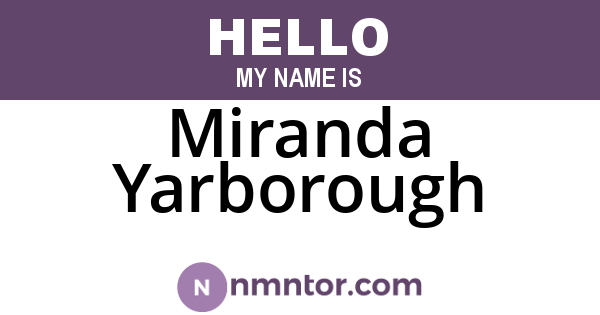 Miranda Yarborough