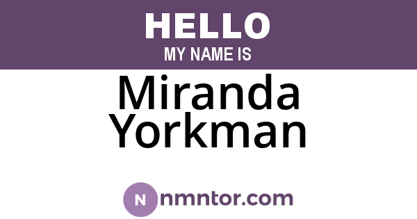 Miranda Yorkman