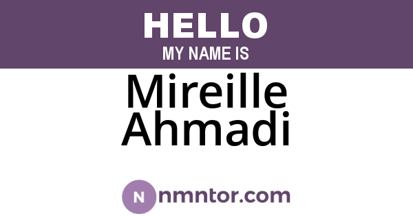 Mireille Ahmadi