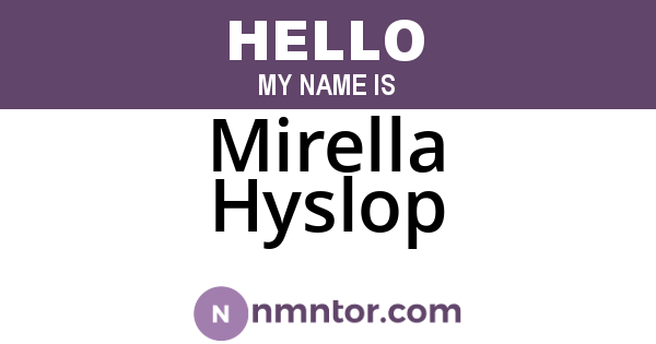Mirella Hyslop
