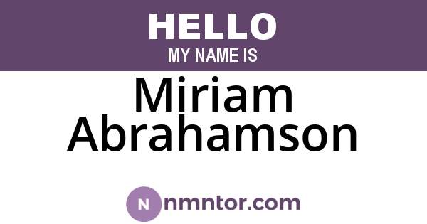 Miriam Abrahamson
