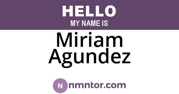 Miriam Agundez