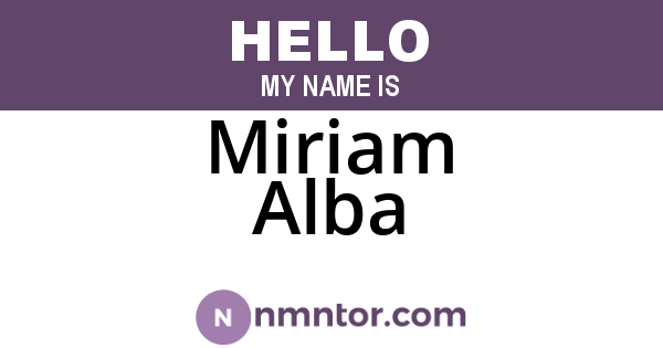 Miriam Alba