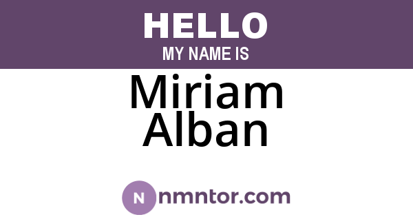 Miriam Alban