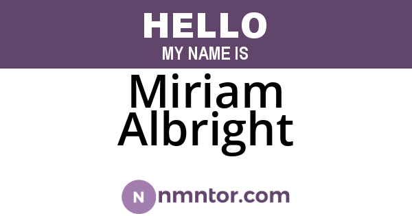 Miriam Albright