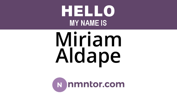 Miriam Aldape