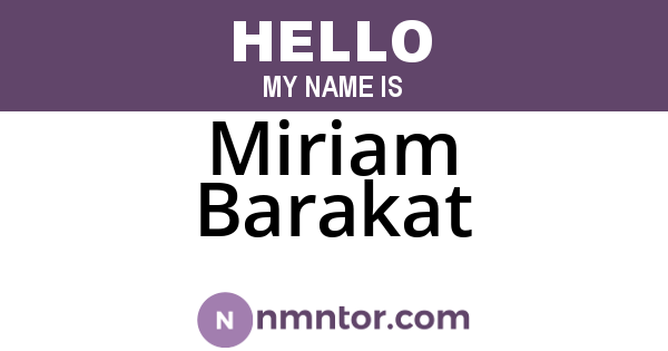 Miriam Barakat