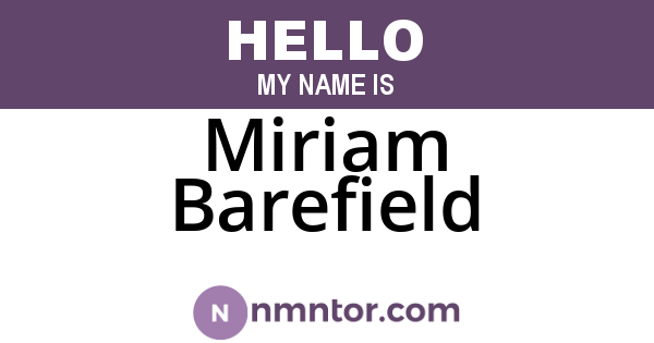 Miriam Barefield