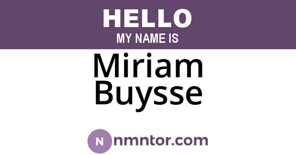 Miriam Buysse