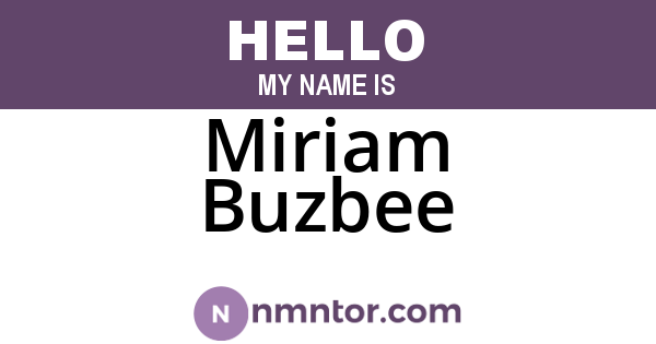 Miriam Buzbee