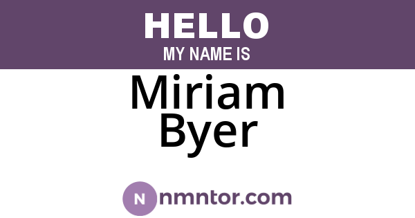 Miriam Byer