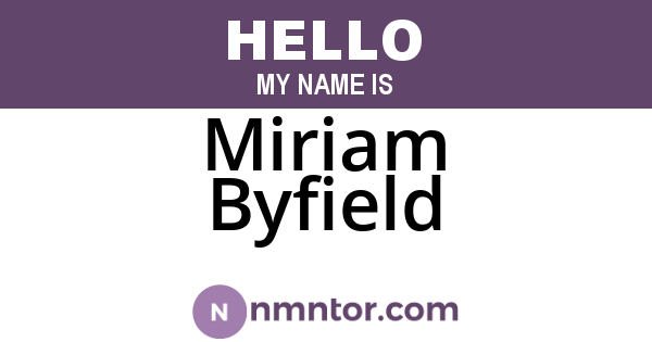 Miriam Byfield
