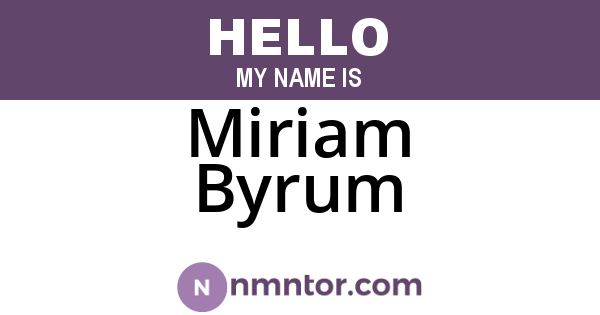 Miriam Byrum