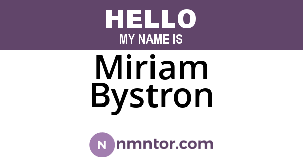 Miriam Bystron