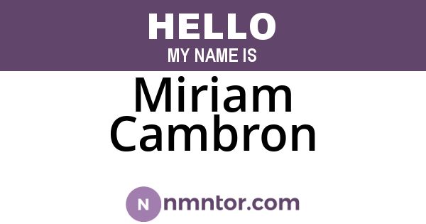 Miriam Cambron
