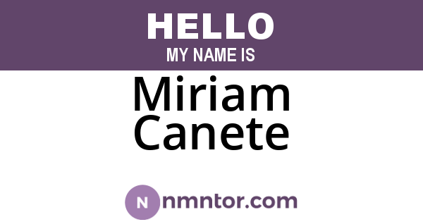 Miriam Canete