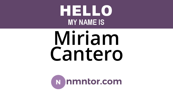 Miriam Cantero