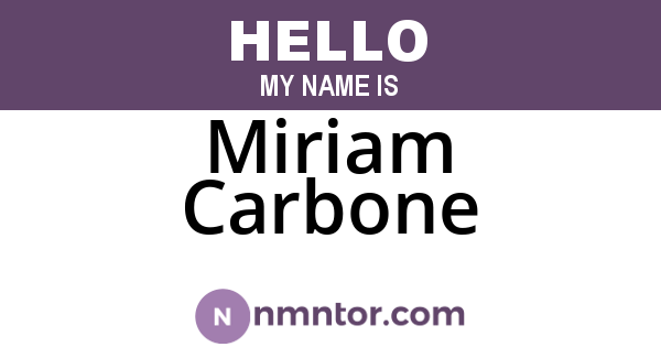 Miriam Carbone