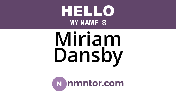 Miriam Dansby