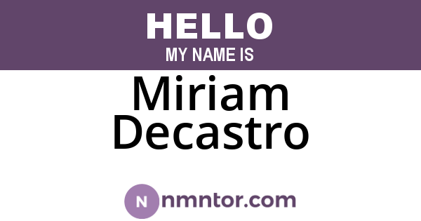 Miriam Decastro