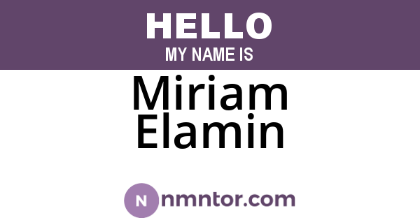 Miriam Elamin