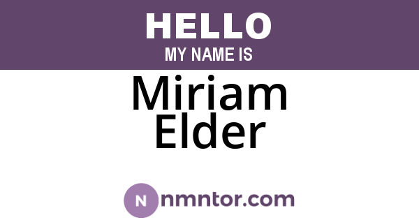 Miriam Elder