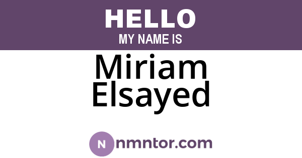 Miriam Elsayed